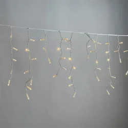 Гирлянда Бахрома 3,1 x 0,5 м Тепло-Белая 220В, 120 LED, Провод Белый Каучук 2,3мм, IP65