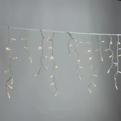 Гирлянда Бахрома 3,1 x 0,5 м Тепло-Белая 220В, 120 LED, Провод Белый Каучук 2,3мм, IP65