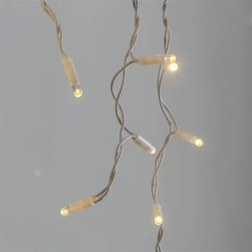 Гирлянда Бахрома 3,1 x 0,5 м Тепло-Белая 220В, 120 LED, Провод Белый Каучук 2,3мм, IP65. Фото 4.