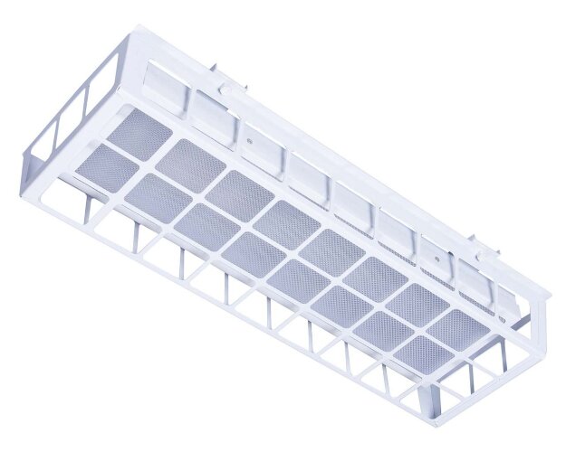 Накладной светодиодный светильник для спортзалов с защитной решеткой 40 Вт IP65 650х250х95 мм 3000К Призма - фото