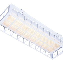 Накладной светодиодный светильник для спортзалов с защитной решеткой 40 Вт IP65 650х250х95 мм 3000К Призма