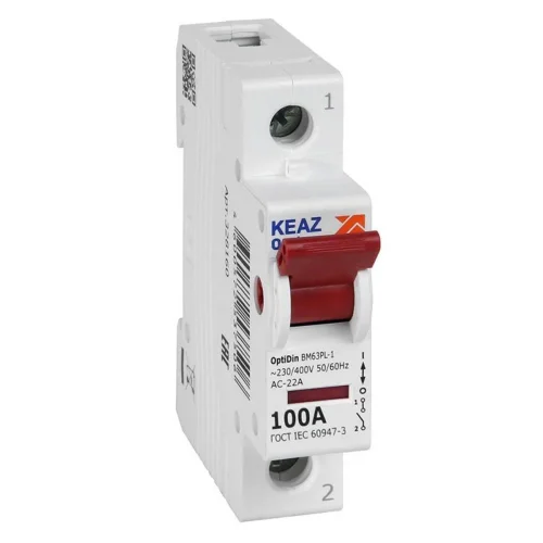 Выключатель нагрузки модульный OptiDin BM63PL-1100-УХЛ3 (ВМ63PL) КЭАЗ 328160 - фото