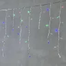 Гирлянда Бахрома 3,1 x 0,5 м Разноцветная 220В, 150 LED, Провод Прозрачный ПВХ, IP54. Фото 1.