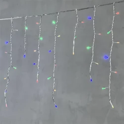 Гирлянда Бахрома 3,1 x 0,5 м Разноцветная 220В, 150 LED, Провод Прозрачный ПВХ, IP54