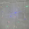 Гирлянда Бахрома 3,1 x 0,5 м Разноцветная 220В, 150 LED, Провод Прозрачный ПВХ, IP54. Фото 3.