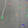 Гирлянда Бахрома 3,1 x 0,5 м Разноцветная 220В, 150 LED, Провод Прозрачный ПВХ, IP54. Фото 4.