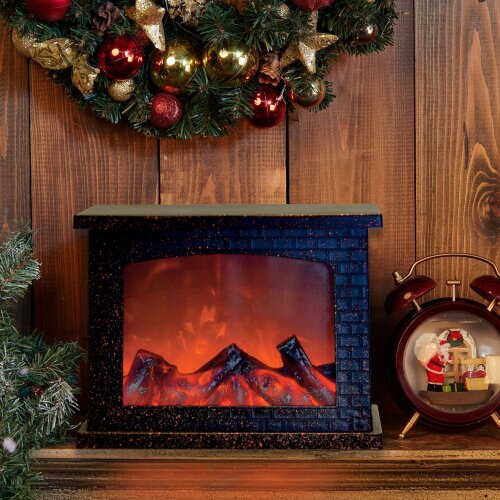 ULD-L2821-005-DNB-RED BROWN FIREPLACE Фонарь светодиодный Камин, на батарейках 3АА не в-к, 28х21см, 5 светодиодов, Эффект пламени, Корпус коричневый, TM Uniel - фото 3