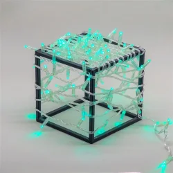 Гирлянда Нить с Колпачком 10м Аква 24В, 100 LED, Провод Прозрачный ПВХ, IP65