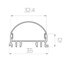 Профиль алюминиевый LC-LSS-1236-2 Anod