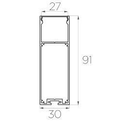 Профиль накладной алюминиевый LC-LP-9030-2 Anod
