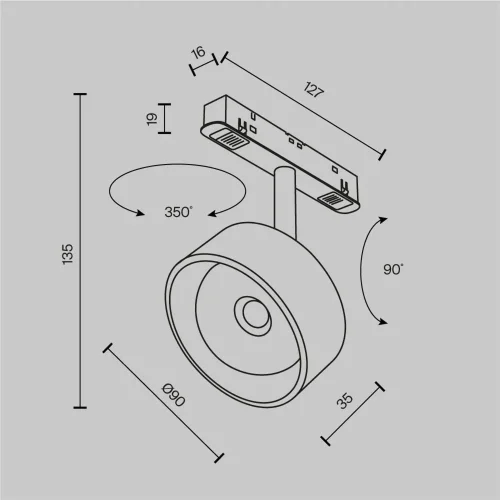 Трековый светильник Линза / Lens Exility 2700-6500K 15Вт 70° Dim Dali (Черный) TR217-4-15WTW-DD-B - фото 4