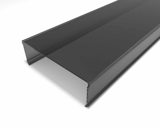 Рассеиватель поликарбонатный для профиля LC-LRM-BL69-2 чёрный - фото