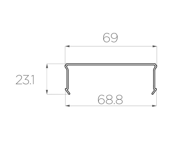Рассеиватель поликарбонатный для профиля LC-LRM-BL69-2 чёрный - фото 2