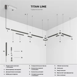 Titan Line Декоративная накладка для шинопровода 20см титан 85232/00 (069861)