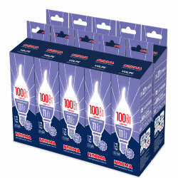 LED-CW37-11W-6500K-E14-FR-NR SET10 Лампа светодиодная, Форма свеча на ветру, матовая, Серия Norma, Дневной белый свет 6500K, Упаковка 10 штук