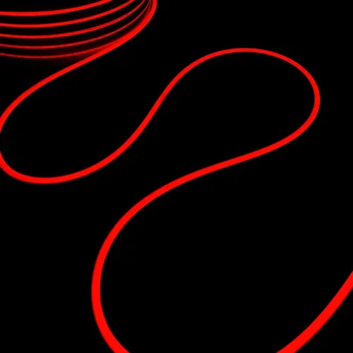 Односторонний Гибкий Неон 8х16мм Красный 12В, IP65. Фото 7.