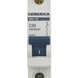 Выключатель автоматический модульный 1п C 50А 4.5кА ВА47-29 GENERICA MVA25-1-050-C
