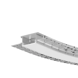 Алюминиевый профиль встраиваемый с боковым изгибом ALM-6214SB-S-2M (Серебро)