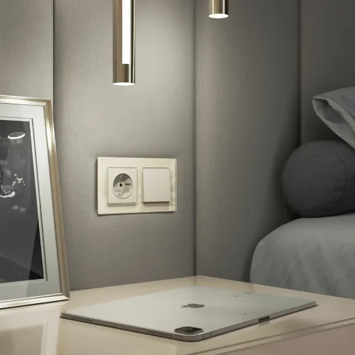 Выключатель одноклавишный проходной (айвори матовый) W1112062 - фото 5