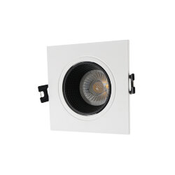 Встраиваемый светильник, IP 20, 10 Вт, GU5.3, LED, белый/черный, пластик, Denkirs DK3071-WH+BK