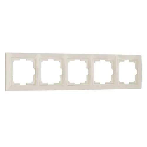 Рамка из поликарбоната на 5 постов Snabb Basic слоновая кость W0052003 - фото