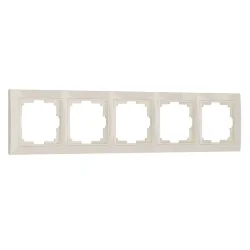 Рамка из поликарбоната на 5 постов Snabb Basic слоновая кость W0052003