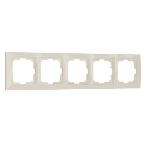 Рамка из поликарбоната на 5 постов Snabb Basic слоновая кость W0052003 - фото