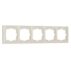 Рамка из поликарбоната на 5 постов Snabb Basic слоновая кость W0052003