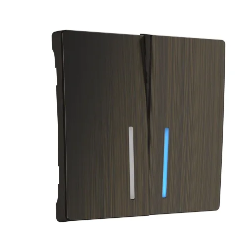 Набор клавиш для выключателя двухклавишного с подсветкой (бронзовый) W1129112 - фото