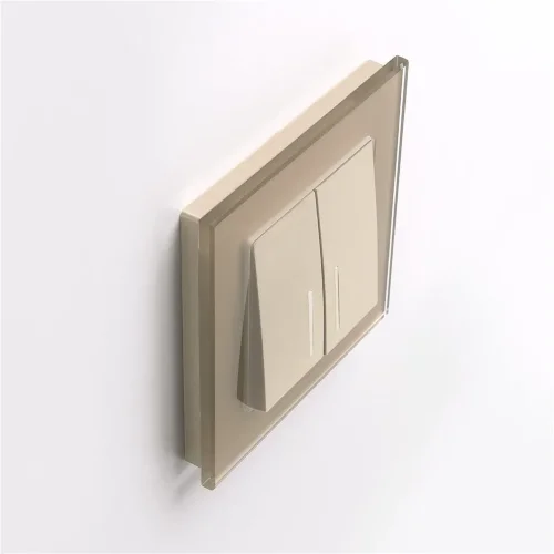 Выключатель  двухклавишный проходной с подсветкой (шампань) W1122111 - фото 3