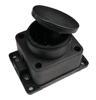 Розетка одинарная с заземлением каучук с заглушкой 16А IP44 черная 9321 IN HOME - Фото 2