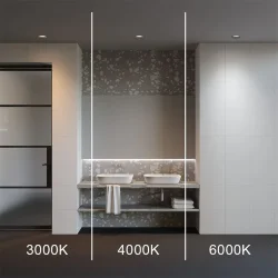 Встраиваемый светильник Okno 3000-4000-6000K 12W 100° IP 44 (Черный)