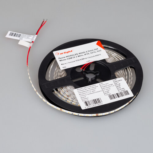 Светодиодная лента MICROLED-М240-4.5mm 24V White-CDW (9.6 W/m, IP20, 2216, 5m) (Arlight, узкая) 024506(2) - фото 6