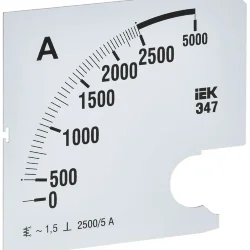 Шкала сменная для амперметра Э47 2500/5А-1.5 96х96мм IEK IPA20D-SC-2500