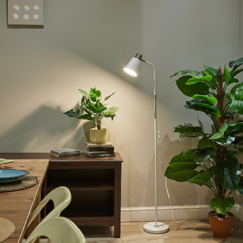 UML-T700 E27 WHITE Торшер напольный под лампу Е27, 40W, с регулировкой наклона, Механический выключатель, Белый - фото 6