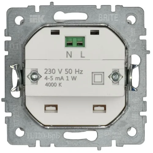 Подсветка светодиодная BRITE встраив. ПЛ20-БрБ механизм бел. IEK BR-FL20-K01 - фото 2