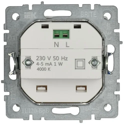 Подсветка светодиодная BRITE встраив. ПЛ20-БрБ механизм бел. IEK BR-FL20-K01 - фото 3