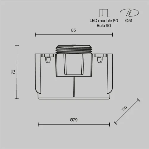 Встраиваемый светильник Intro 2.0 Straight GU10 x 9Вт (Белый) - фото 12