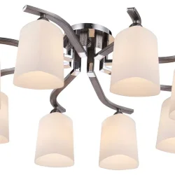 Серия в современном стиле. Каркас светильников выполнен из металла, плафоны - из белого матового стекла. Компактная высота светильников Sol позволяет использовать их в помещениях с небольшой высотой. (Хром)