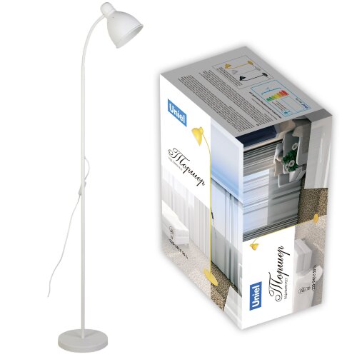 UML-T701 E27 WHITE Торшер напольный под лампу Е27, 60W, с регулировкой наклона, Механический выключатель, Белый - фото 13