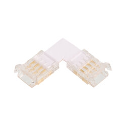 Коннектор WOLTA WLS-4PIN-RGB-10MM-L угловой для ленты SMD RGB шириной 10мм, комплект 3шт.