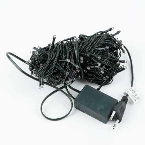 ULD-S2000-200-DGA AMBER IP20 Гирлянда светодиодная, 20м, 200 светодиодов, Янтарный свет, Провод зеленый - фото 5