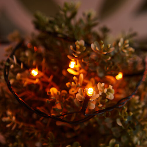 ULD-S2000-200-DGA AMBER IP20 Гирлянда светодиодная, 20м, 200 светодиодов, Янтарный свет, Провод зеленый - фото 12