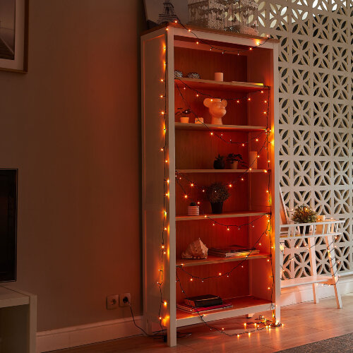 ULD-S2000-200-DGA AMBER IP20 Гирлянда светодиодная, 20м, 200 светодиодов, Янтарный свет, Провод зеленый - фото 14