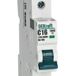 Выключатель автоматический модульный 1п C 16А 10кА ВА-105 DEKraft 13153DEK