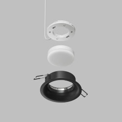 Встраиваемый светильник INER, до 15 Вт LED, GX53, IP20, алюминий, чёрный, Denkirs DK2150-BK