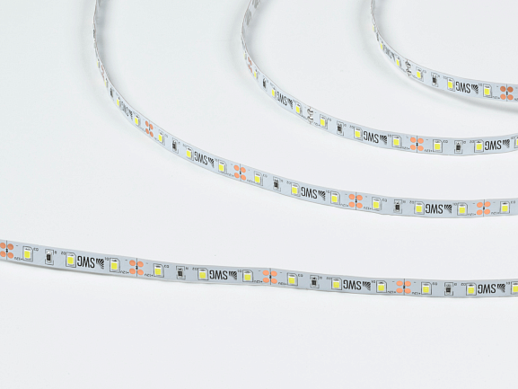 Светодиодная лента  2835, 60 LED/м, 6,3 Вт/м, 12В , IP20, Цвет: Холодный белый, SWG260-12-6.3-W-M. Фото 2