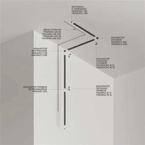 Шинопровод 2м Radity встраиваемый черный (Черный) - фото 2