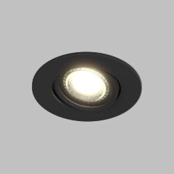 Встраиваемый светильник, IP 20, 10 Вт, GU5.3, LED, черный, пластик, Denkirs DK3020-BK