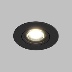 Встраиваемый светильник, IP 20, 10 Вт, GU5.3, LED, черный, пластик, Denkirs DK3020-BK